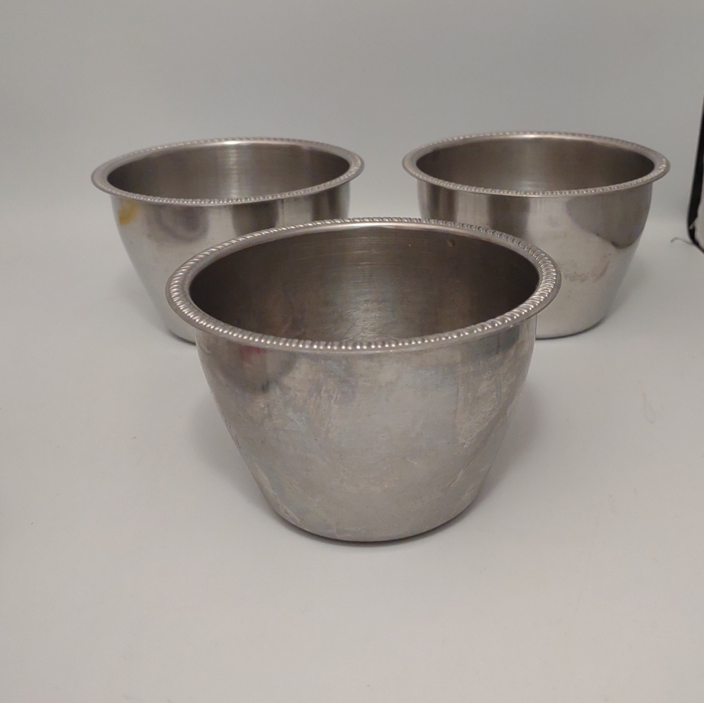 Lot of 3 Vollrath 47601 Stainless Steel 10-Ounce Bowl 4 Model 47601 3-Way Server